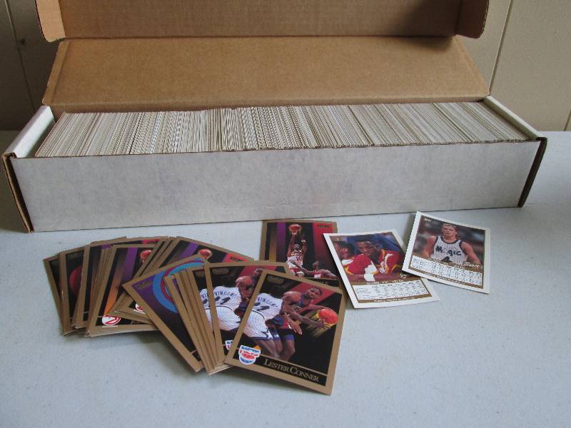Box of 1990-1991 Sky box basketball...