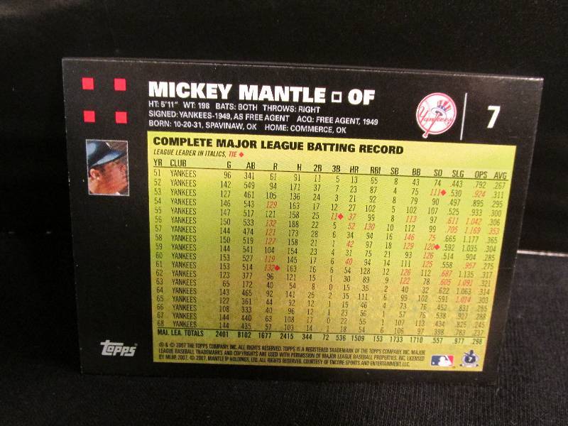 2007 Topps mickey mantle sports car...