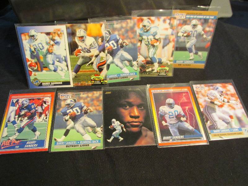 10 Barry Sanders sprots cards ...