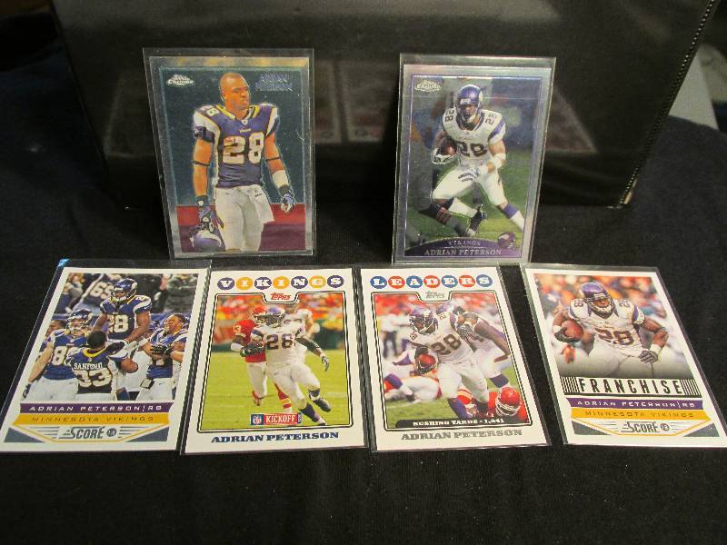 6 Adrian Peterson sports cards  ...
