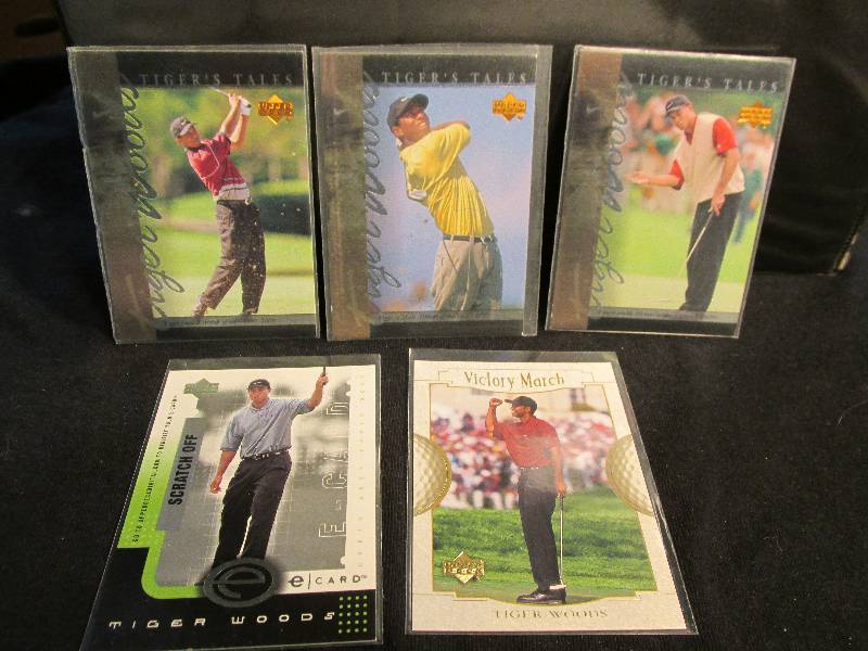 5 Tiger Woods sports cards ...