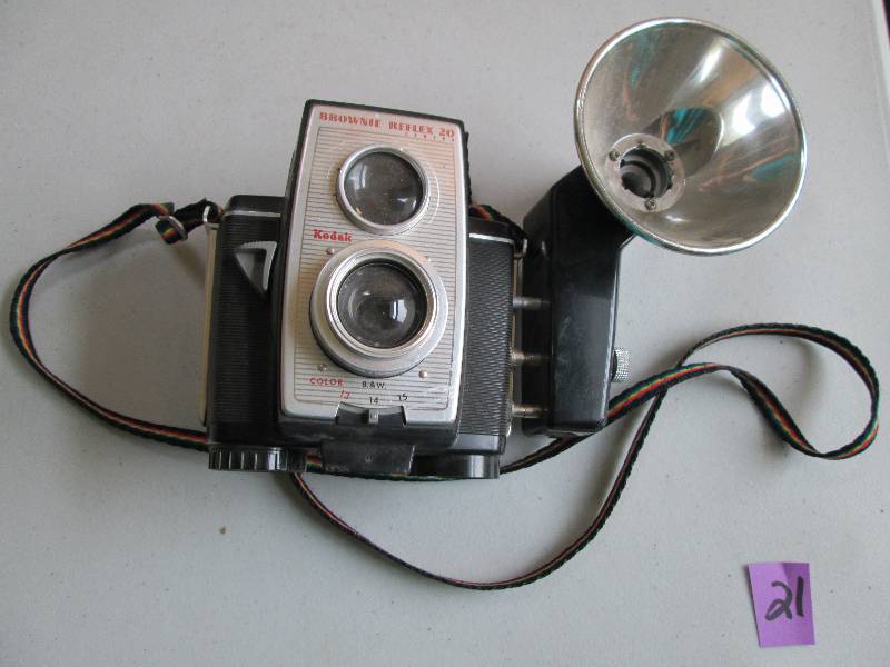 Vintage Kodak camera with flash att...