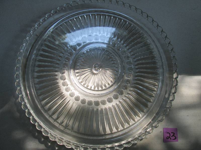 Beautiful cake plate, pressed glass...