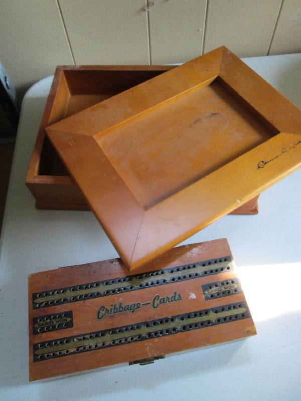 Solid cedar box for cards, top is m...