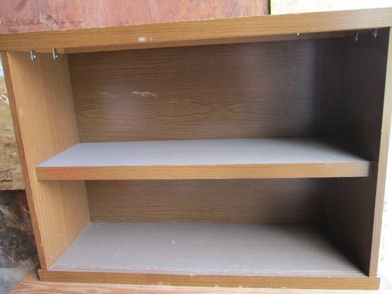 retro wood finish book shelf 35wide, 26...