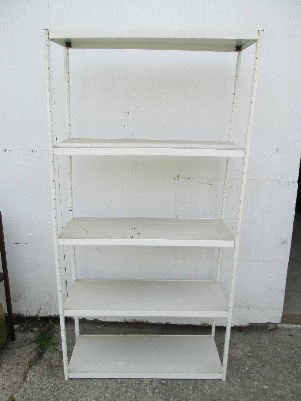 all metal white shelf 5 tall, 29 1...