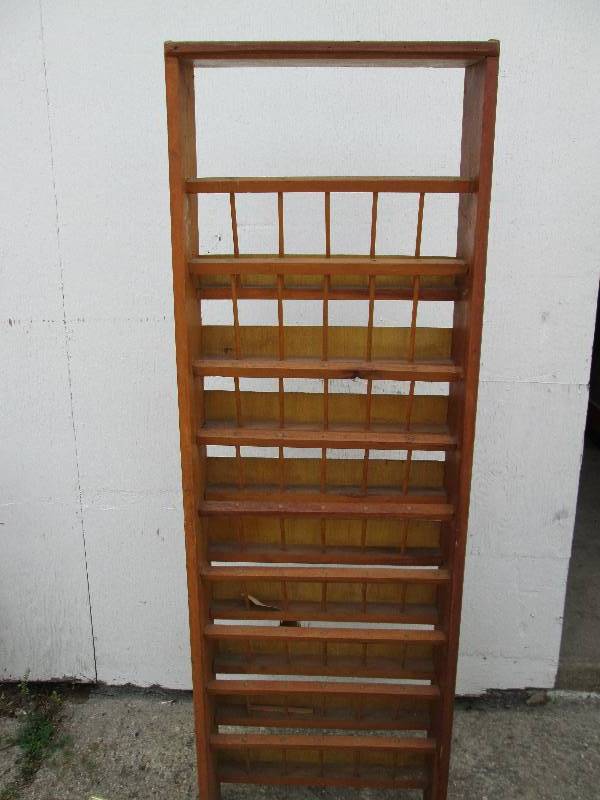 wooden display shelf 5 tall, 19 ...