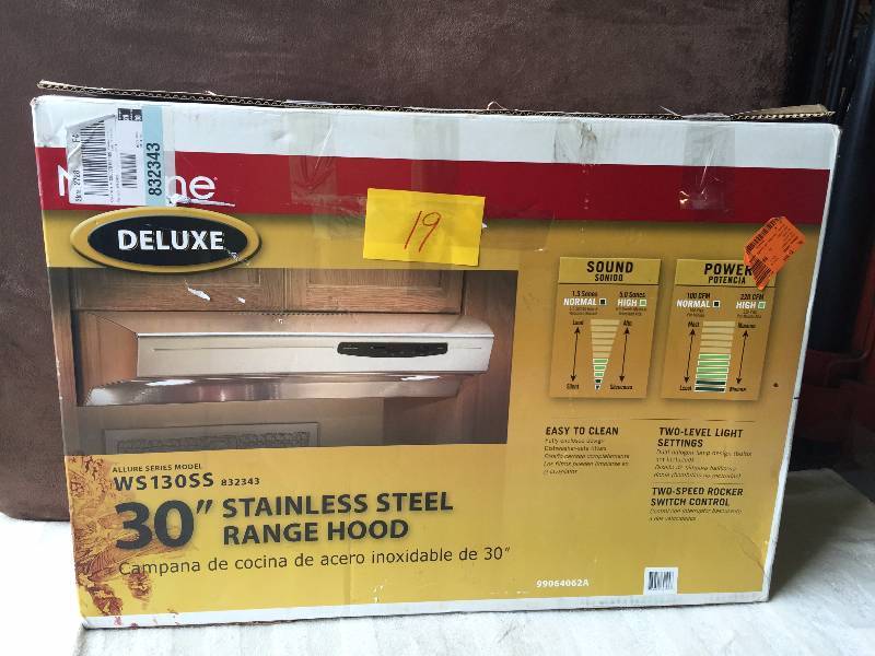 lot 19 image: Nutone 30 Stainless Steel Range Hood