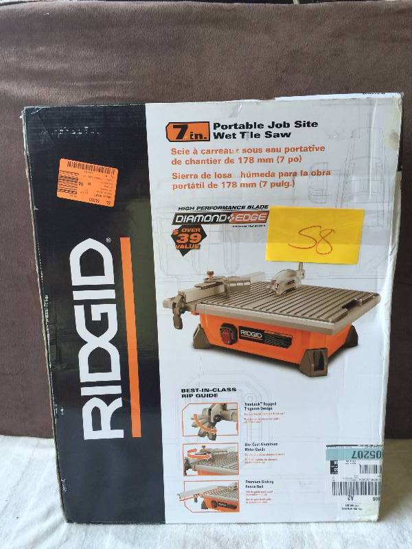 lot 58 image: Ridgid 7 Job Site Wet Tile Saw