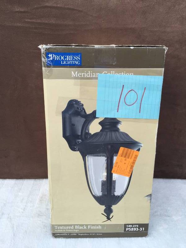 lot 101 image: Progress Lighting Texture Black Finish P5893-31 Outdoor light