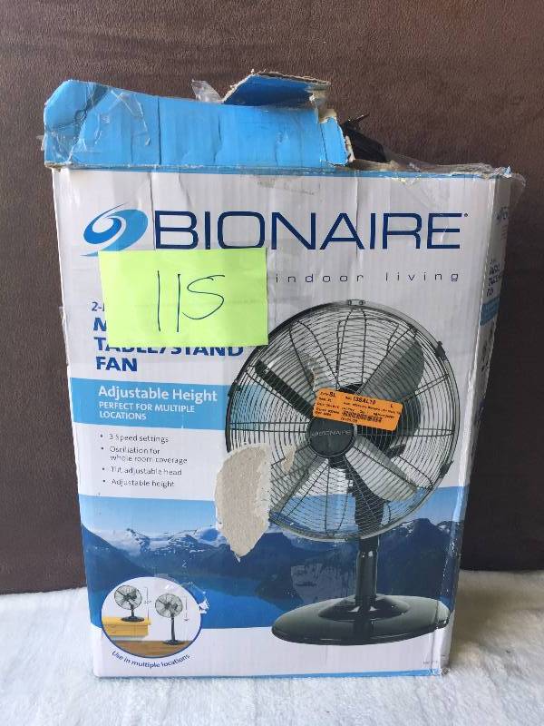 lot 115 image: Bionaire Tabletop Fan