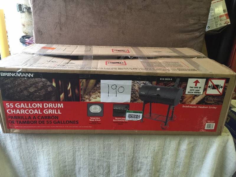 lot 190 image: 55 Gallon Drum Charcoal Grill