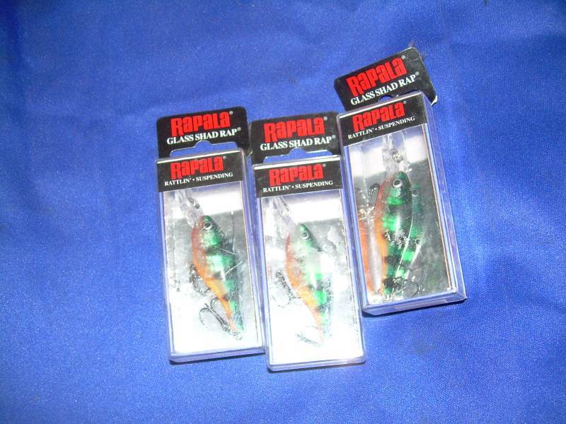 set of 3 gsr-4 glass shad raps  August Blast of Fishing Lures and