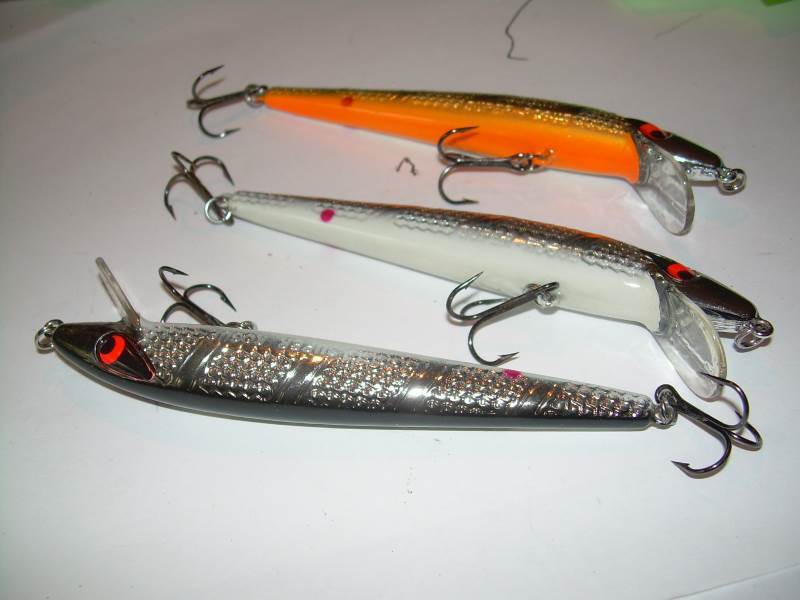 set of 3 cotton cordell minnows