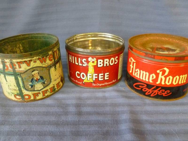 Vintage Metal Coffee Cans