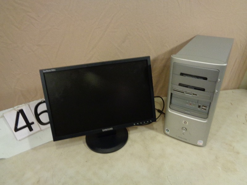 Samsung 19 Flat Screen Monitor and HP Computer