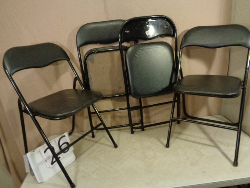 4 Black Folding Chairs