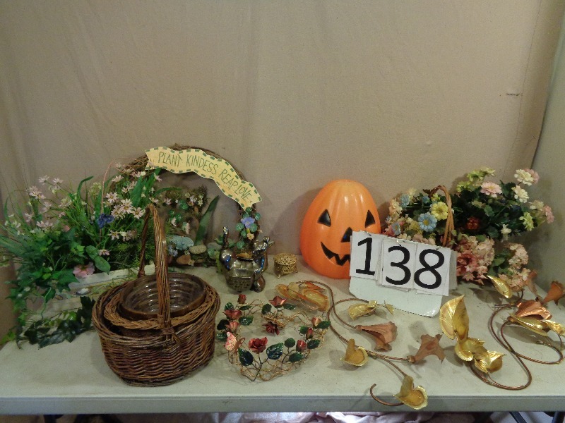 Metal and Floral Decor Items