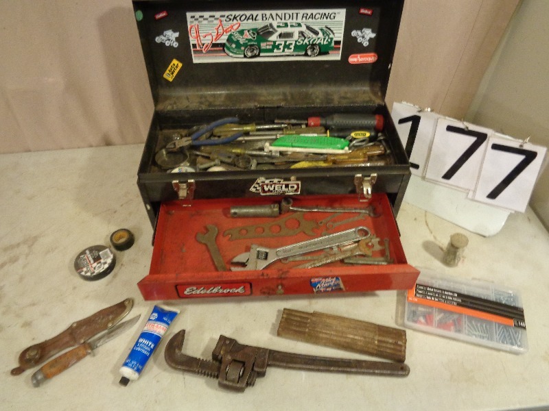 Metal Toolbox with Contents