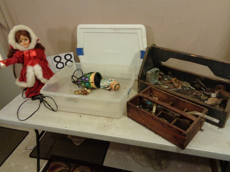 2 Old Wood Toolboxes with Contents