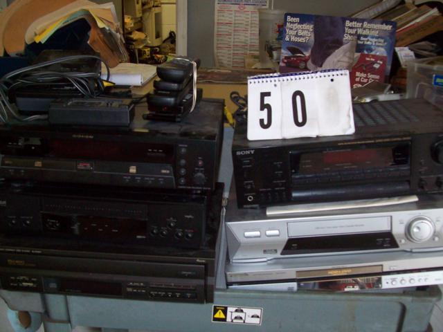 Electronics Lot Sony, Panasonic, RCA Cd, Dvd, VCR, Time Lapse Recorder and Misc. Remotes