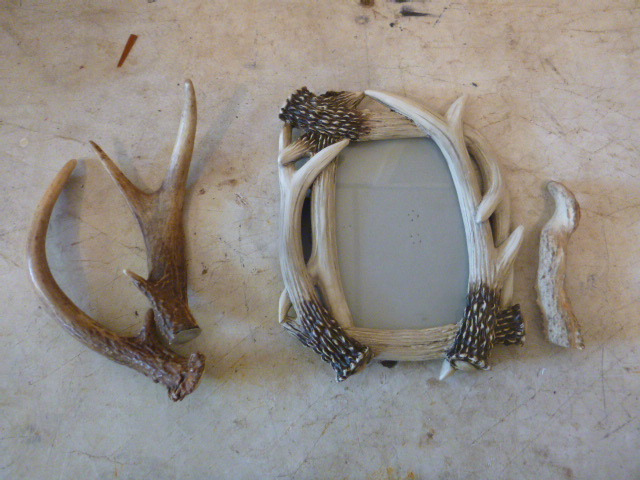 lot 76 image: Picture Frame and Antlers