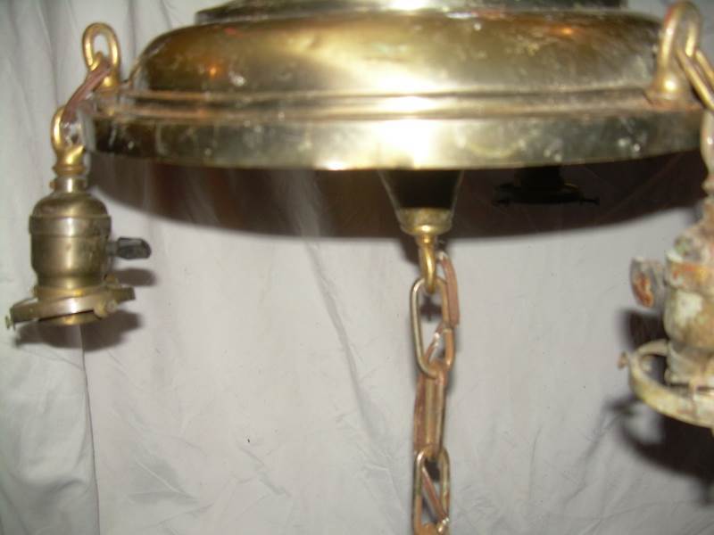 Antique hanging brass lamp