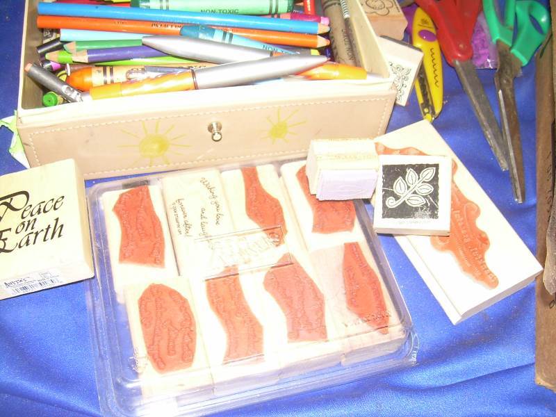 assoted crafting and stamping supplys