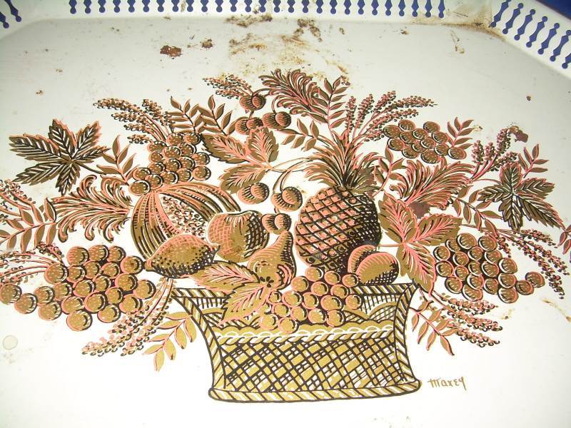 vintage metal tray