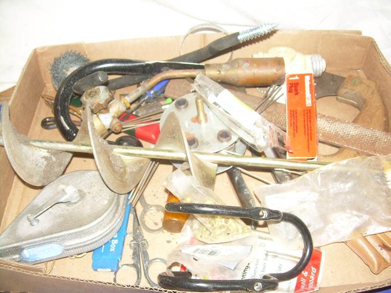 box of misc tools etc
