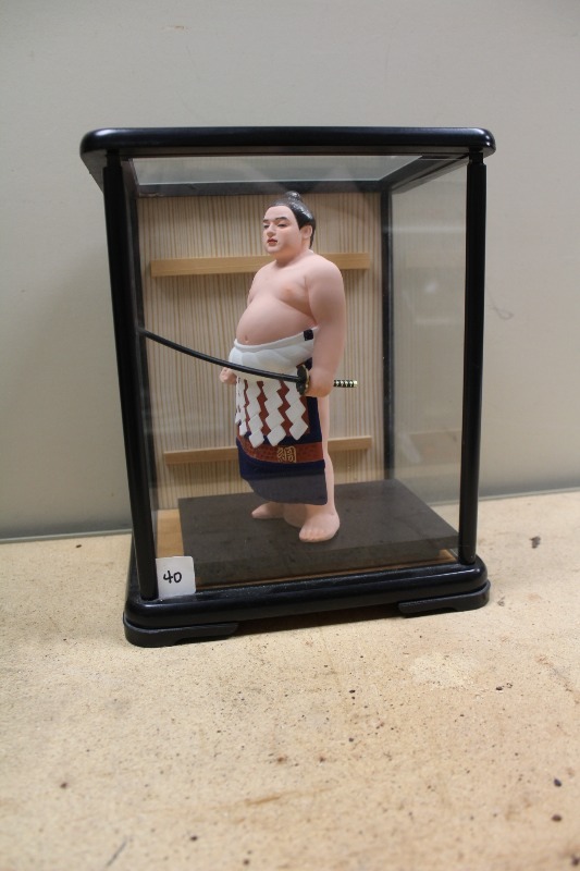 lot 40 image: Japanese Porcelain Doll in Display