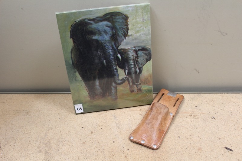 lot 53 image: Elephant Print and Leather Case