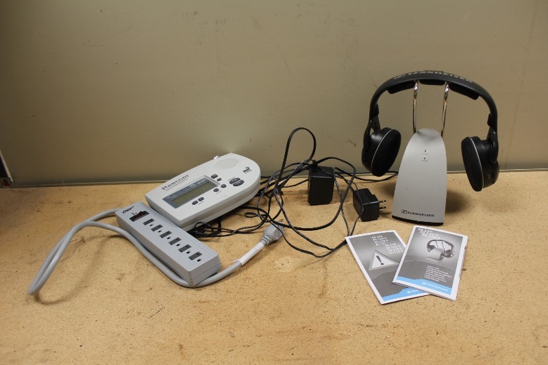 lot 74 image: Sennheiser HDR 120 Wireless Headphones, Weather Radio, Power Strip