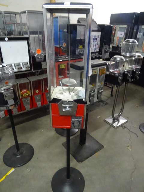 Tall single bulk dispenser.