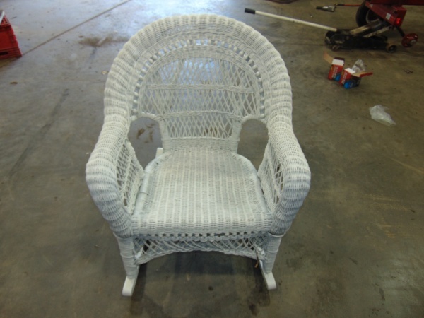 White Wicker Rocking Chair