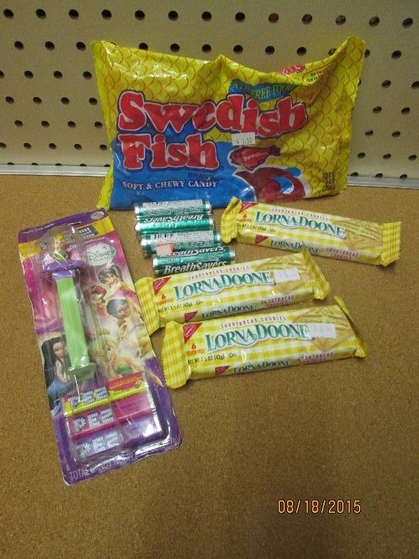 mixed lot of snacks swedish fish, ...