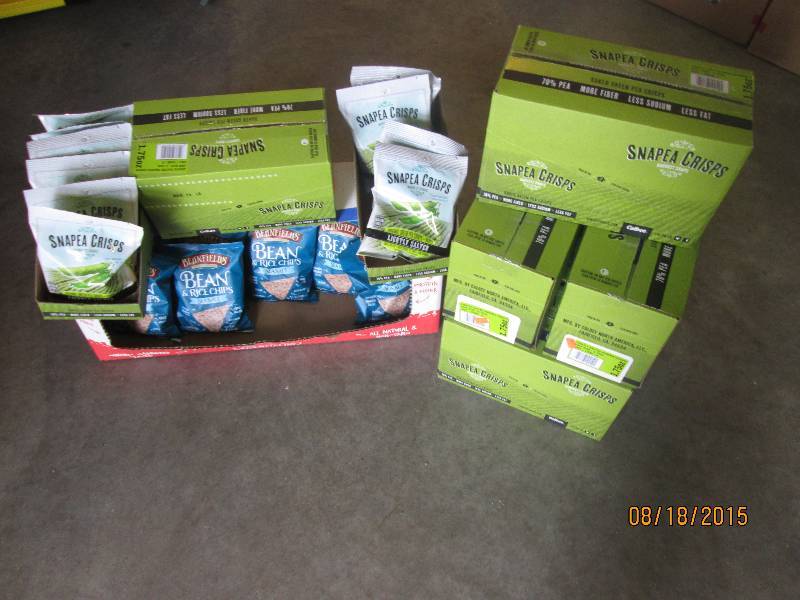 lot of snapea crisps sweet pea chip...
