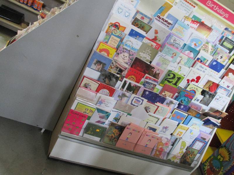 2 4ft. Long greeting card racks plu...