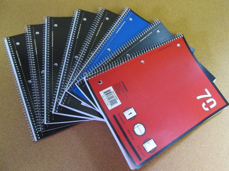 lot of 7, 70 sheet one subject wide...