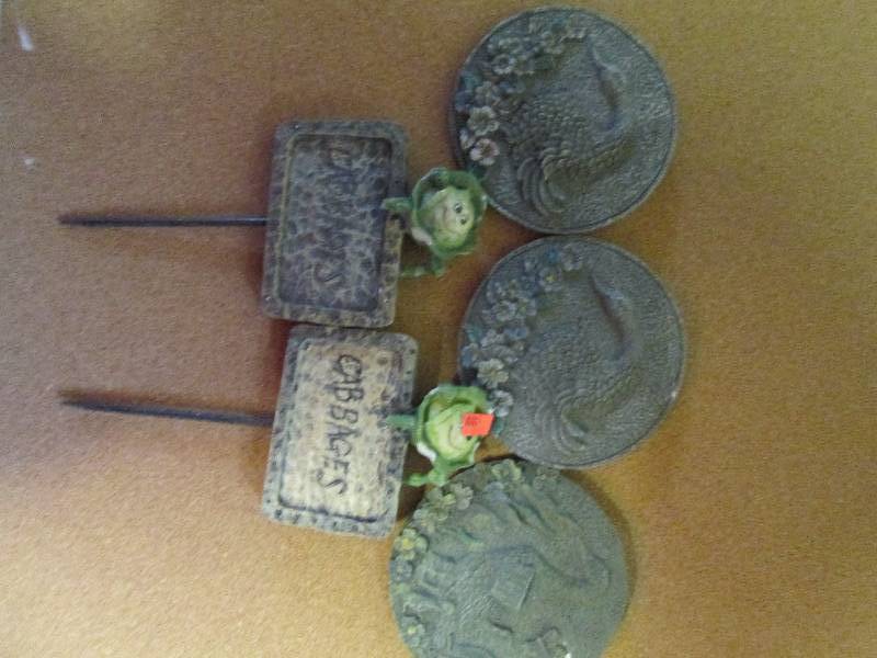 lot of garden decoration stones and...