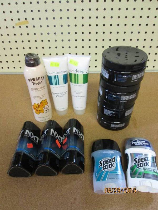 hand cream, sun cream, hair product...