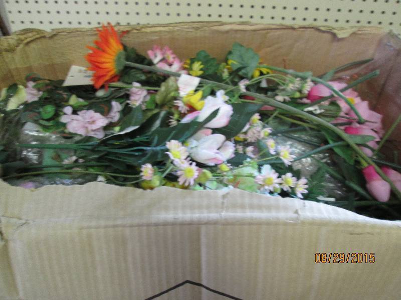 huge box full of artificial flowers...