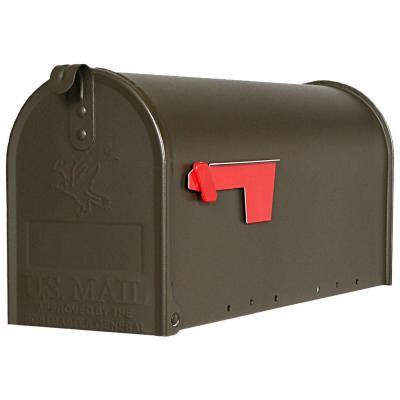 lot 99 image: Elite Standard Galvanized Steel Post-Mount Mailbox - Bronze