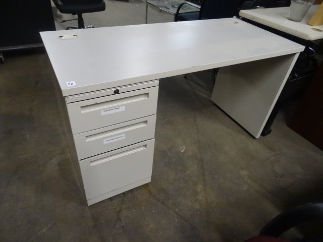 3 Drawer Metal Desk 54 X 24 X 30