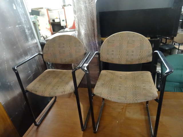 2 Matching Metal Framed Side Chairs