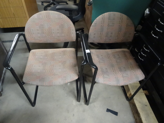 2 Matching Metal Framed Side Chairs