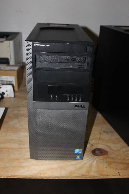 lot 7 image: Dell Optiplex 960 PC Tower Serial #7WD0RL1 Core 2 Duo E8500 3.16Ghz Processor 4GB Ram 250GB OS Windows 7 Pro Tested & Operational.