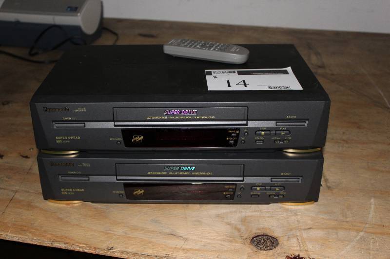 lot 14 image: Lot of (2) Panasonic Super 4-Head AG-1340 VHS Cassette Recorder.