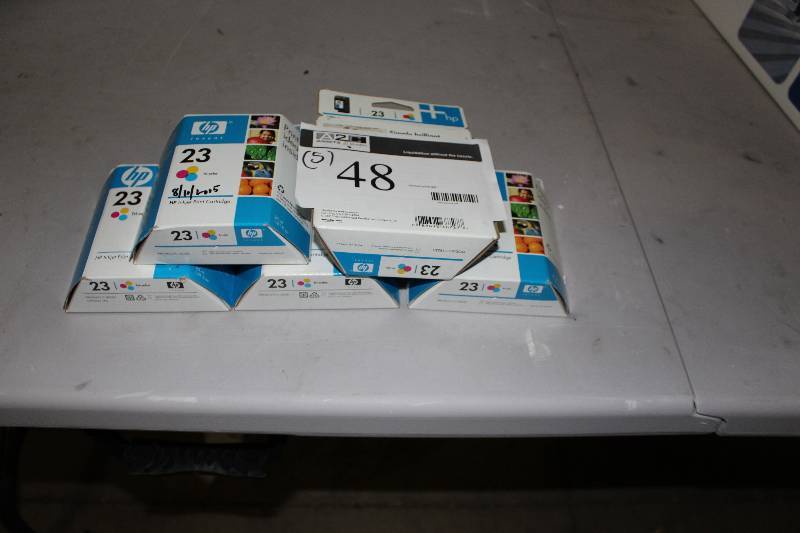lot 48 image: Box Lot of (5) HP Print Cartridge Tri-Color #23.