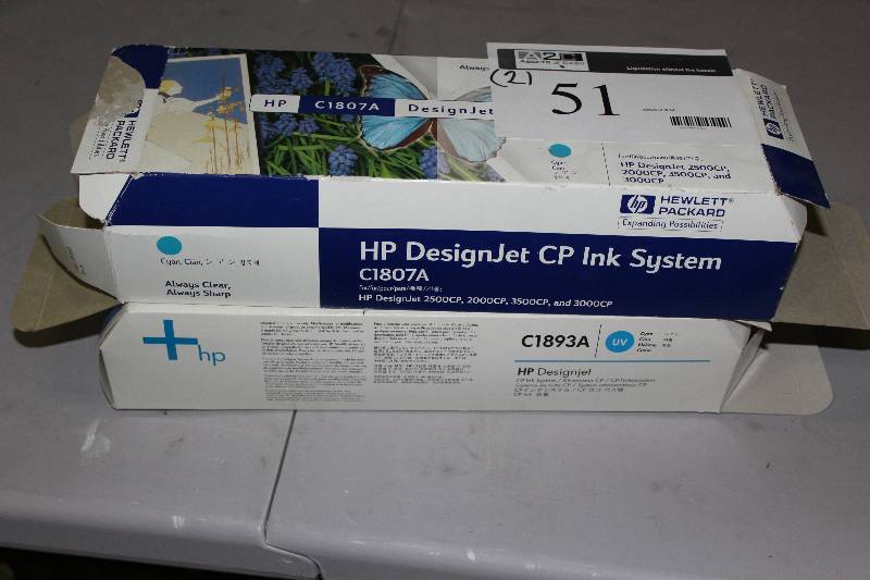 lot 51 image: Box Lot of (2) HP DesignJet CP Ink System C1807A HP Design Jet Ink System C1893A.